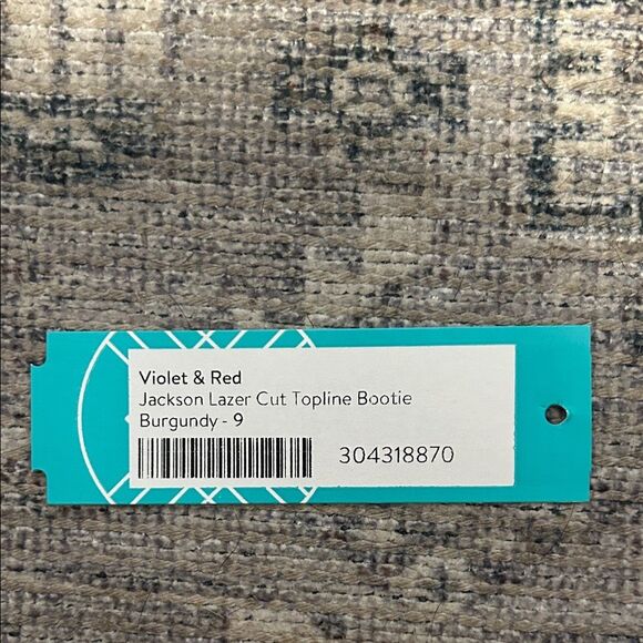 Violet & Red Jackson Lazer Cut Topline Burgundy Ankle Booties - Picture 5 of 6